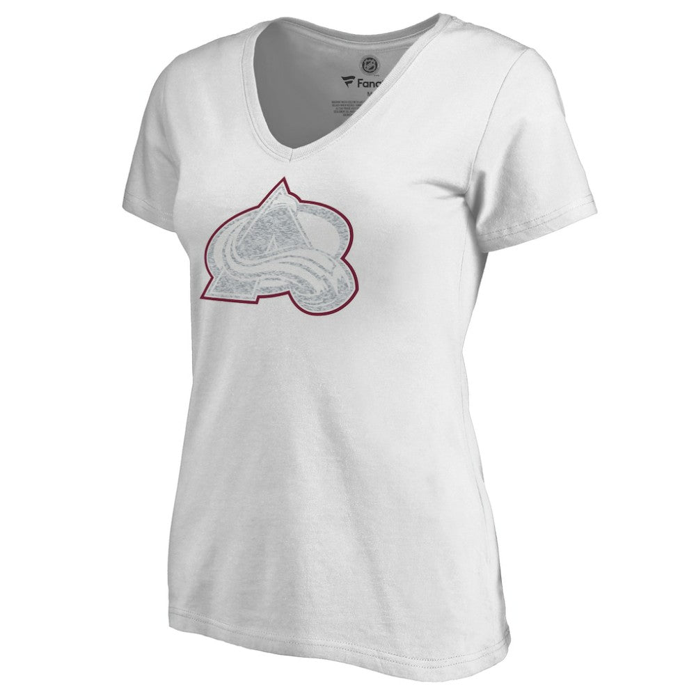 Colorado Avalanche Women's Whiteout V-Neck T-Shirt White