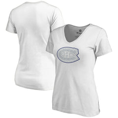 Montreal Canadiens Women's Whiteout V-Neck T-Shirt White