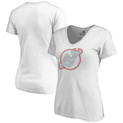 New Jersey Devils Women's Whiteout V-Neck T-Shirt White