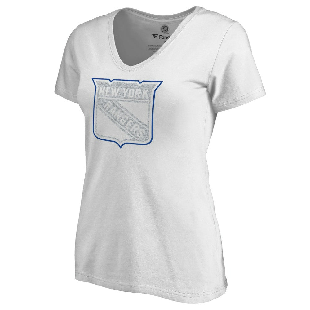 New York Rangers Women's Whiteout V-Neck T-Shirt White