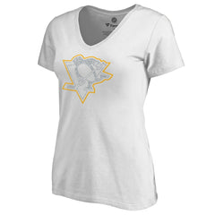 Pittsburgh Penguins Women's Whiteout V-Neck T-Shirt White