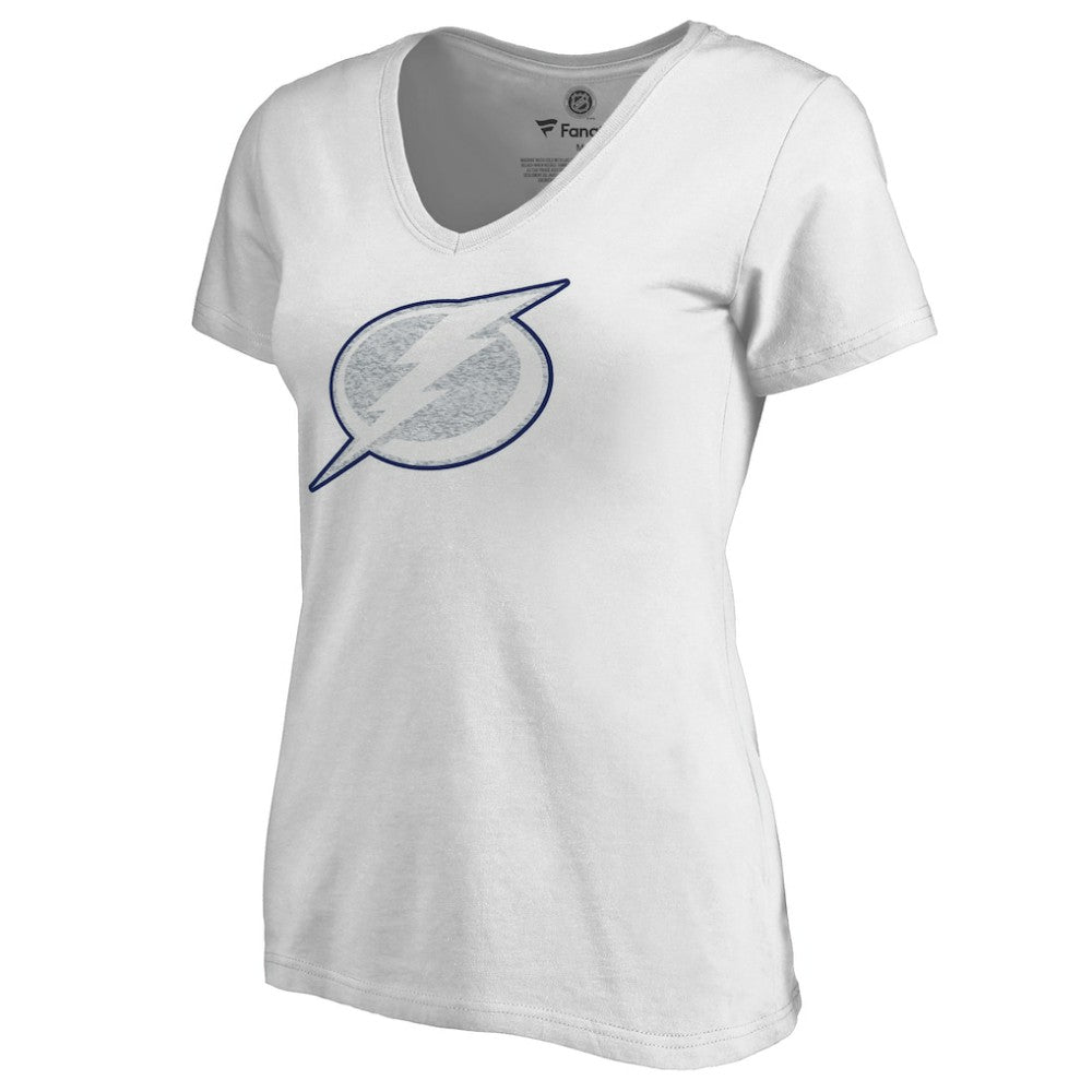 Tampa Bay Lightning Women's Whiteout V-Neck T-Shirt White