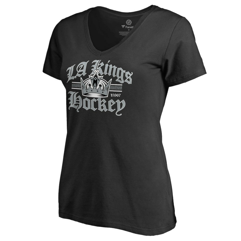 Los Angeles Kings Women's Hometown Collection The Crown V-Neck T-Shirt Black