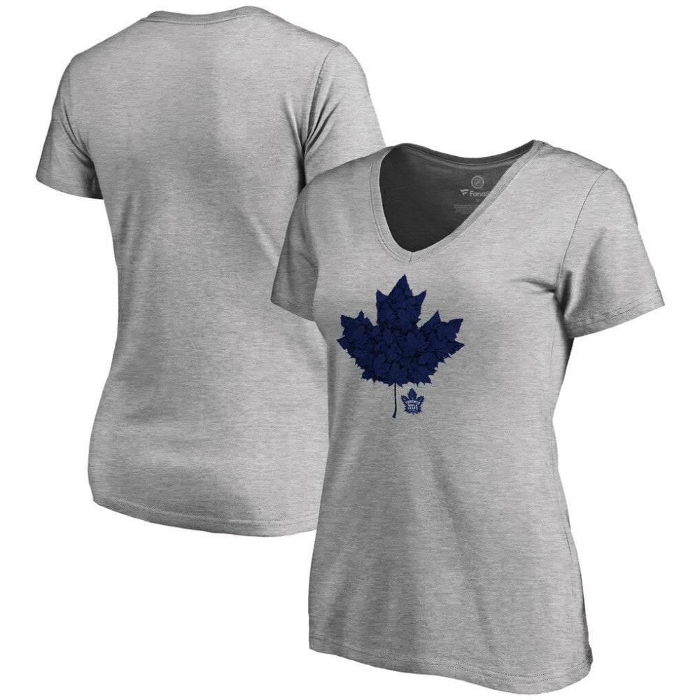 Toronto Maple Leafs Women's Hometown Collection Leafs V-Neck T-Shirt ash