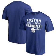 Auston Matthews Toronto Maple Leafs Four Goals T-Shirt Royal