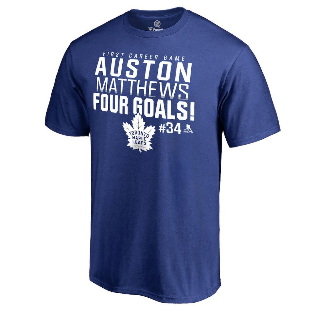 Auston Matthews Toronto Maple Leafs Four Goals T-Shirt Royal