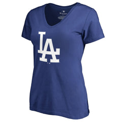 Clayton Kershaw Los Angeles Dodgers Women's Backer Name & Number V-Neck T-Shirt Royal