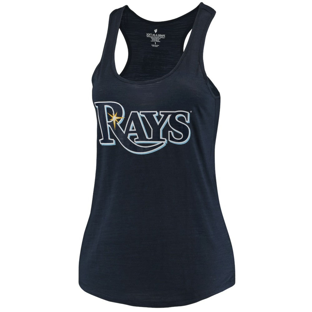 Tampa Bay Rays Soft as a Grape Women's Plus Size Swing for the Fences Racerback Tank Top Navy