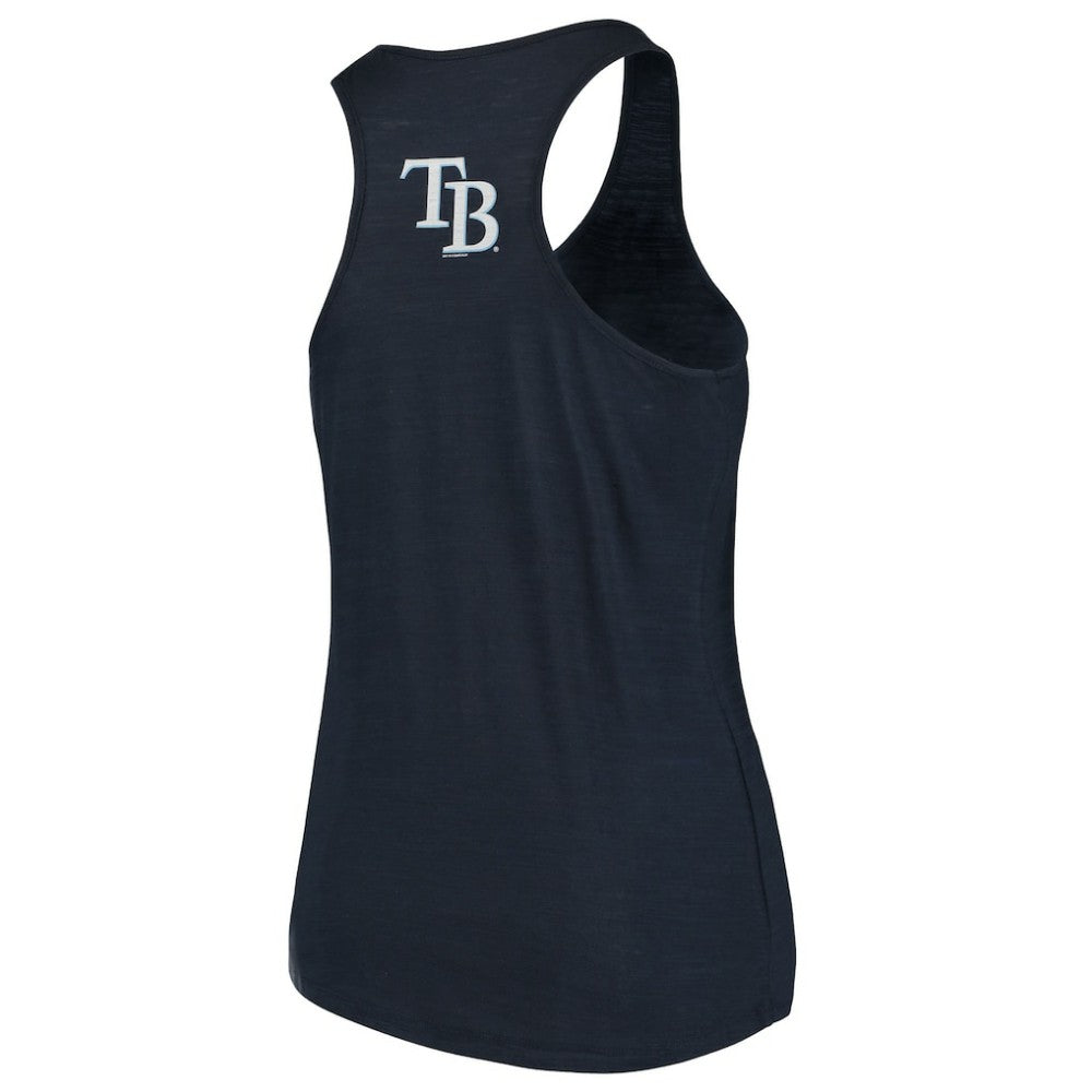 Tampa Bay Rays Soft as a Grape Women's Plus Size Swing for the Fences Racerback Tank Top Navy