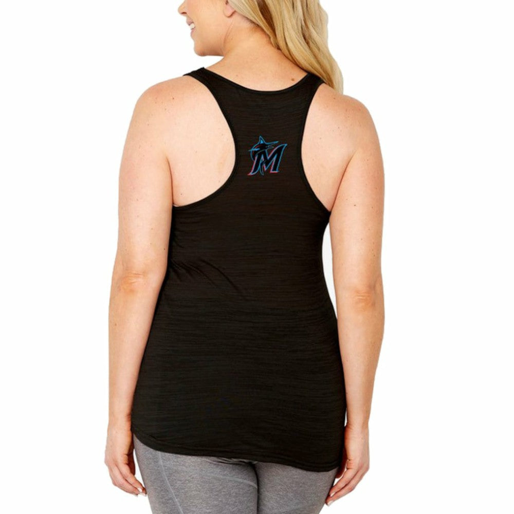 Miami Marlins Soft as a Grape Women's Plus Size Swing for the Fences Racerback Tank Top Black