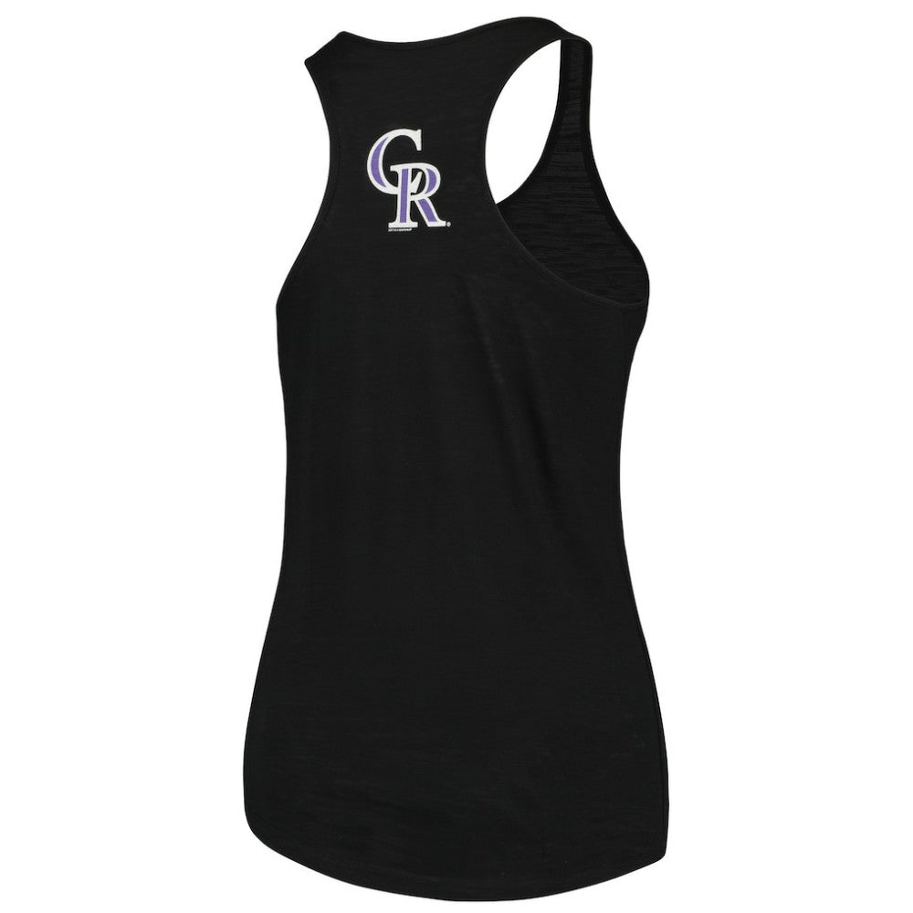 Colorado Rockies Soft as a Grape Women's Plus Size Swing for the Fences Racerback Tank Top Black