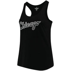 Chicago White Sox Soft as a Grape Women's Plus Size Swing for the Fences Racerback Tank Top Black