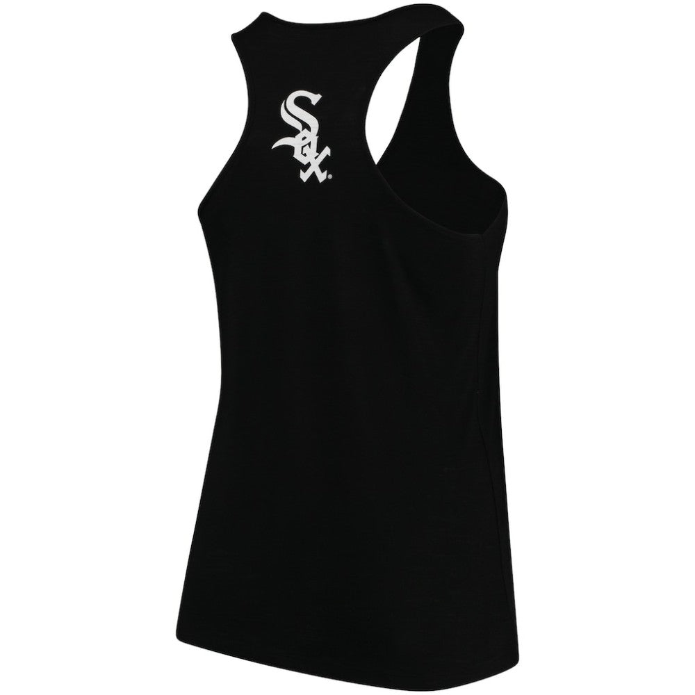 Chicago White Sox Soft as a Grape Women's Plus Size Swing for the Fences Racerback Tank Top Black