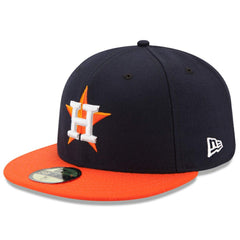 Houston Astros Road Authentic Collection On Field 59FIFTY Performance Fitted Hat Navy/Orange | New Era