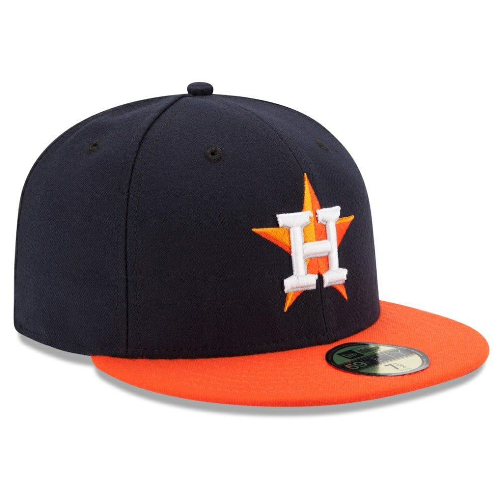 Houston Astros Road Authentic Collection On Field 59FIFTY Performance Fitted Hat Navy/Orange | New Era