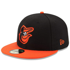 Baltimore Orioles Road Authentic Collection On-Field 59FIFTY Fitted Hat Black/Orange | New Era