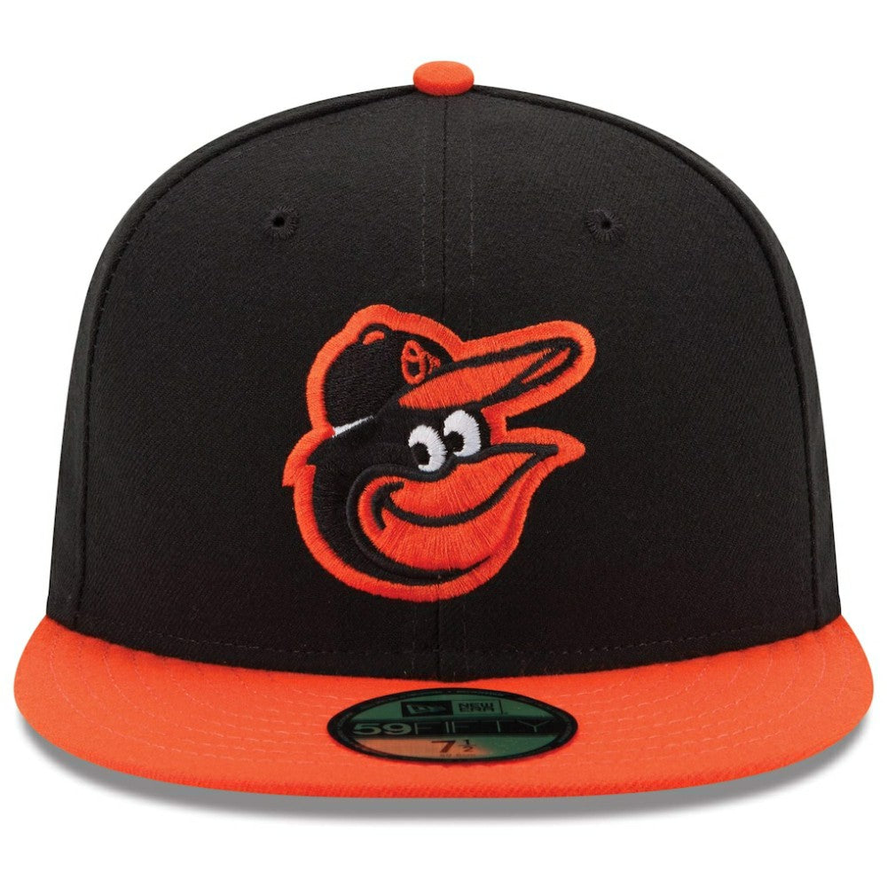 Baltimore Orioles Road Authentic Collection On-Field 59FIFTY Fitted Hat Black/Orange | New Era