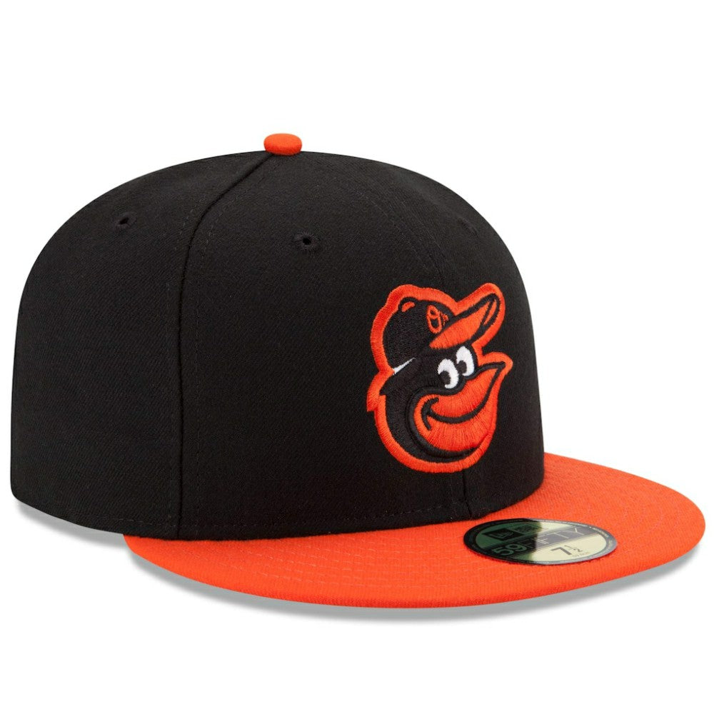 Baltimore Orioles Road Authentic Collection On-Field 59FIFTY Fitted Hat Black/Orange | New Era