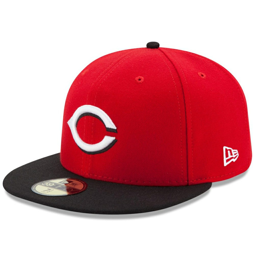 Cincinnati Reds Road Authentic Collection On-Field 59FIFTY Fitted Hat Red/Black | New Era