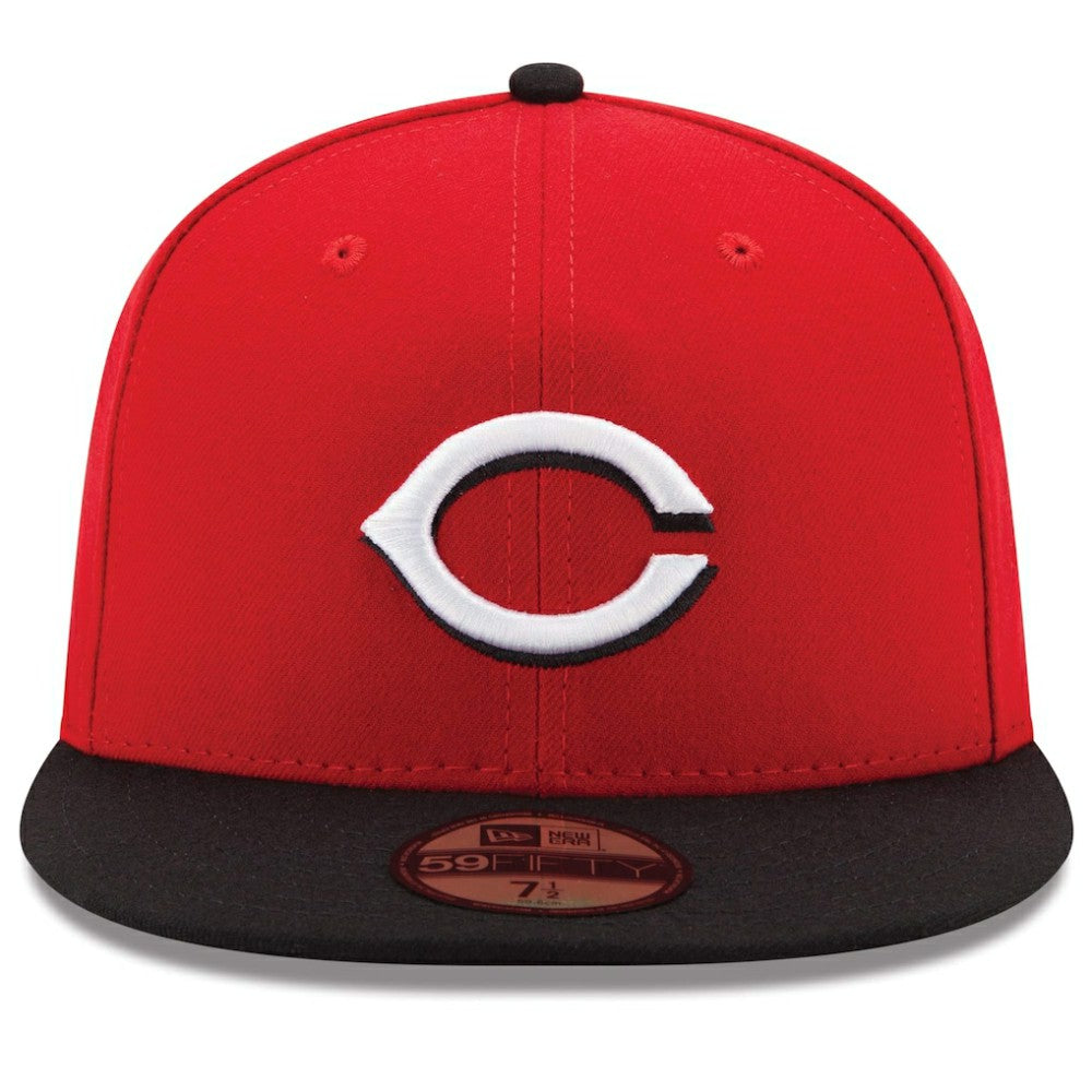 Cincinnati Reds Road Authentic Collection On-Field 59FIFTY Fitted Hat Red/Black | New Era