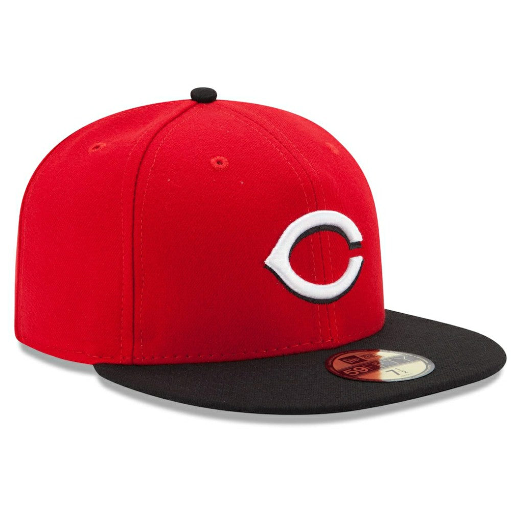 Cincinnati Reds Road Authentic Collection On-Field 59FIFTY Fitted Hat Red/Black | New Era