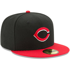 Cincinnati Reds Alternate Authentic Collection On-Field 59FIFTY Fitted Hat Black/Red | New Era