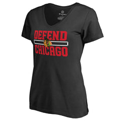 Chicago Blackhawks Women's Hometown Collection Defend T-Shirt Black