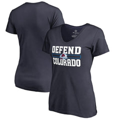 Colorado Avalanche Women's Hometown Collection Defend V-Neck T-Shirt Navy