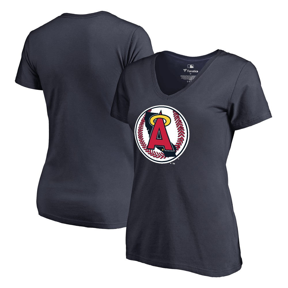 Los Angeles Angels Women's Cooperstown Collection Forbes T-Shirt Navy