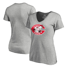Cincinnati Reds Women's Cooperstown Collection Forbes T-Shirt Ash