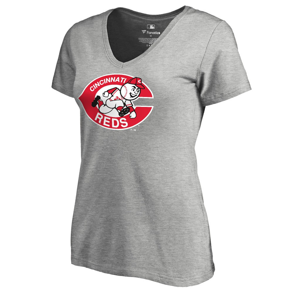 Cincinnati Reds Women's Cooperstown Collection Forbes T-Shirt Ash