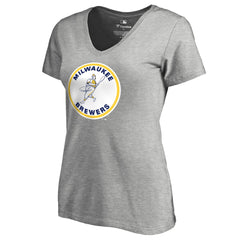 Milwaukee Brewers Women's Cooperstown Collection Forbes T-Shirt Ash