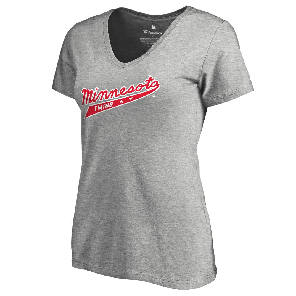 Minnesota Twins Women's Cooperstown Collection Forbes T-Shirt Ash
