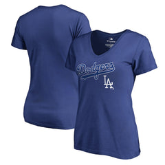 Los Angeles Dodgers Women's Core Wahconah V-Neck T-Shirt Royal