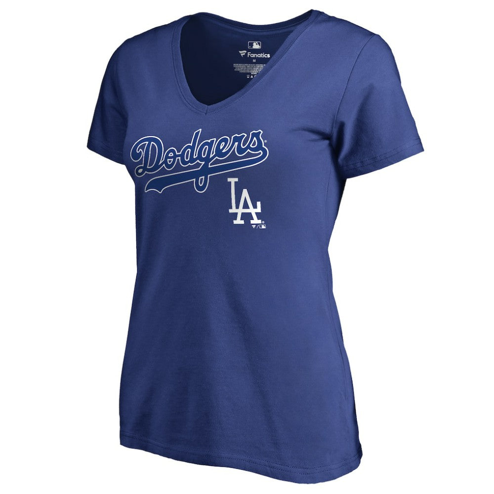 Los Angeles Dodgers Women's Core Wahconah V-Neck T-Shirt Royal