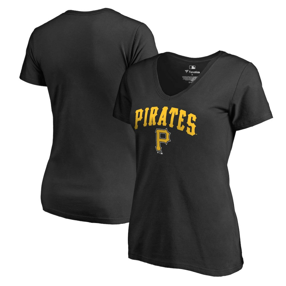 Pittsburgh Pirates Women's Core Wahconah V-Neck T-Shirt Black
