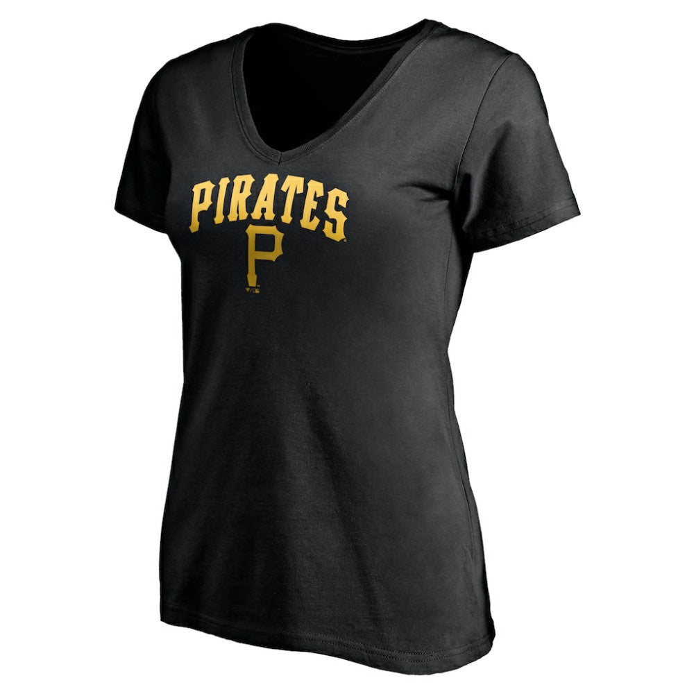 Pittsburgh Pirates Women's Core Wahconah V-Neck T-Shirt Black