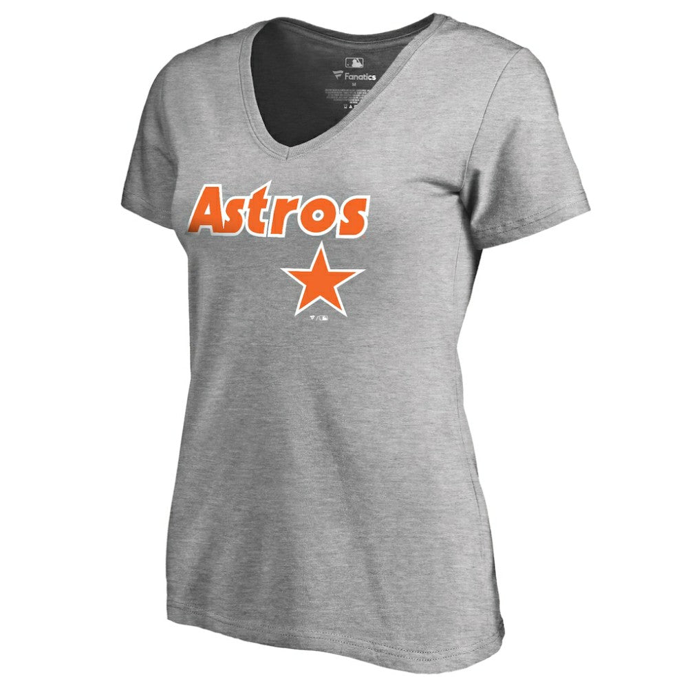 Houston Astros Women's Core Wahconah V-Neck T-Shirt Heather Gray