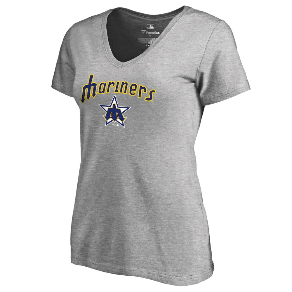 Seattle Mariners Women's Core Wahconah V-Neck T-Shirt Heather Gray