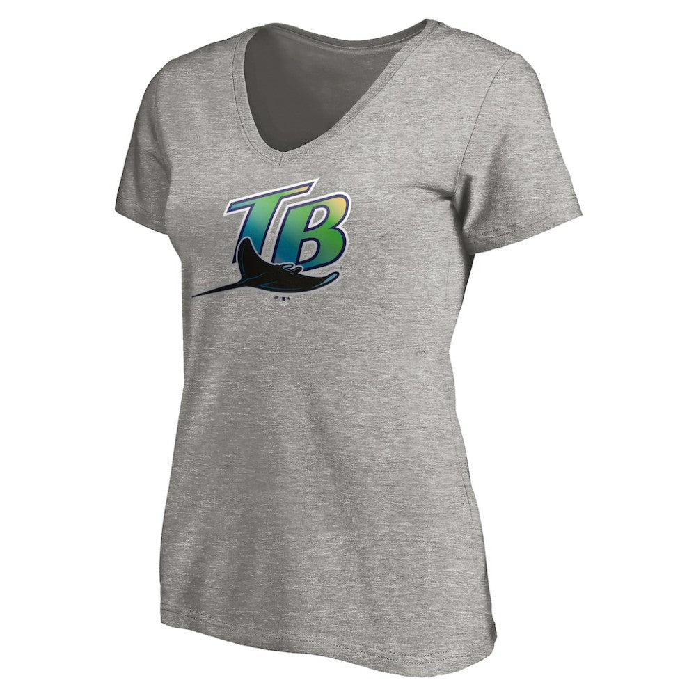 Tampa Bay Rays Women's Core Wahconah V-Neck T-Shirt Heather Gray