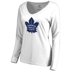 Toronto Maple Leafs Women's Primary Logo Long Sleeve T-Shirt White