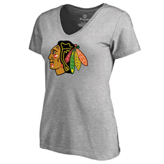 Chicago Blackhawks Women's Primary Logo T-Shirt Ash