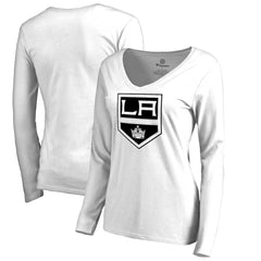 Los Angeles Kings Women's Primary Team Logo Long Sleeve T-Shirt White