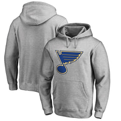 St. Louis Blues Primary Logo Pullover Hoodie II Heather Gray