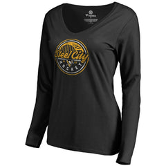 Pittsburgh Penguins Women's Hometown Collection Steel City Long Sleeve T-Shirt Black