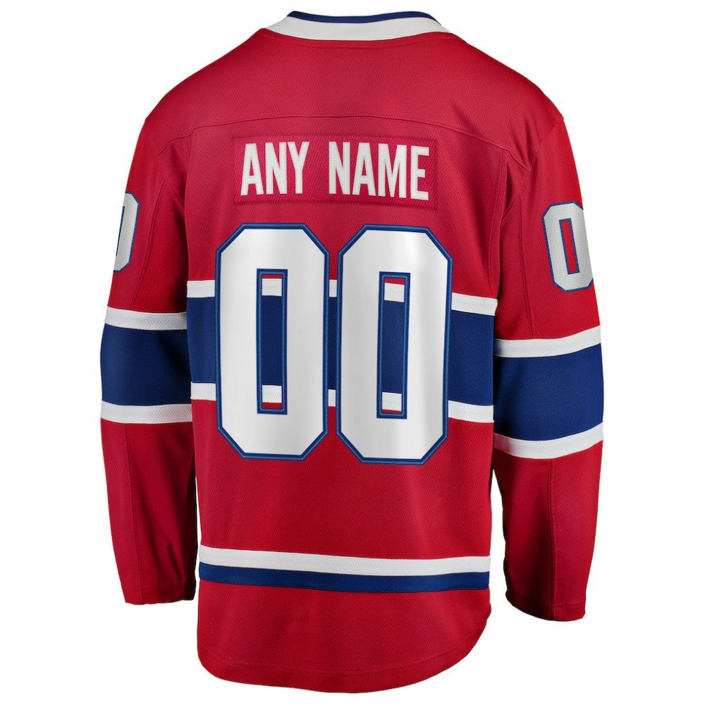 Montreal Canadiens Fanatics Home Breakaway Custom Jersey Red