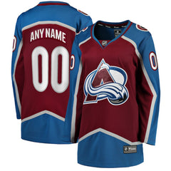 Colorado Avalanche Fanatics Women's Home Breakaway Custom Jersey Maroon