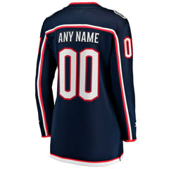 Columbus Blue Jackets Fanatics Women's Home Breakaway Custom Jersey Navy
