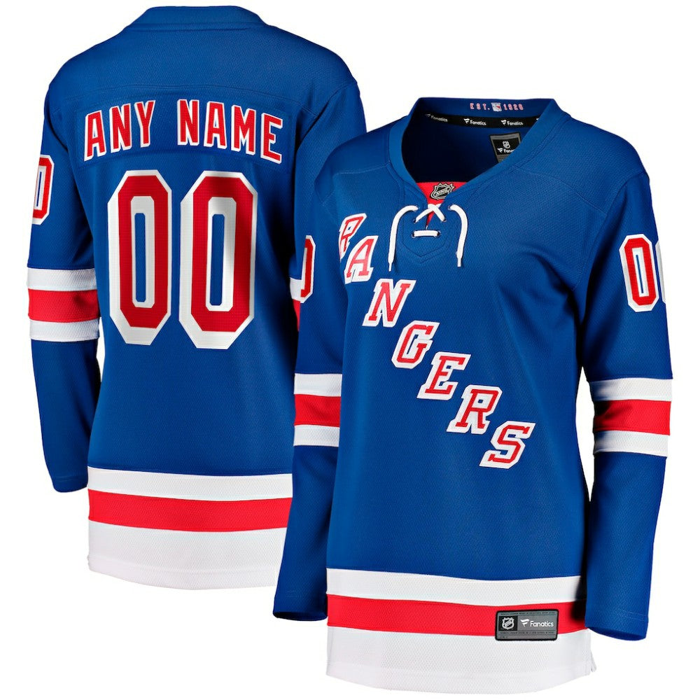New York Rangers Fanatics Women's Home Breakaway Custom Jersey Blue