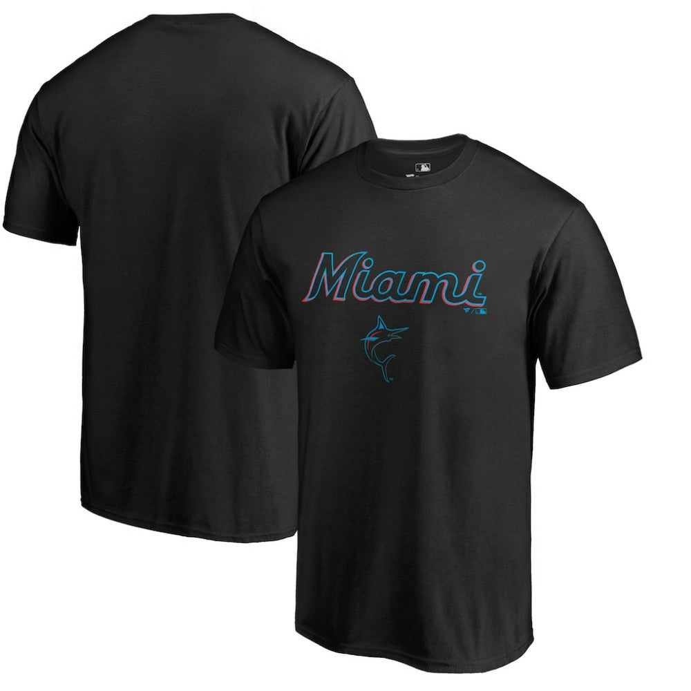 Miami Marlins Team Lockup T-Shirt Black